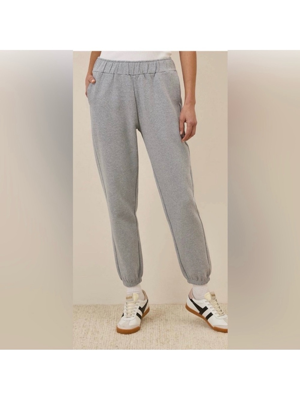 Pact Organic Cotton Cloud Brushed Fleece Jogger Sweatpants Gray Size Medium